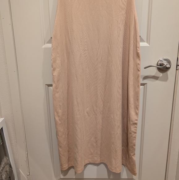 Weworewhat Boat Neck Midi Beige Classic Elegant Dress Size Large - Picture 4 of 12